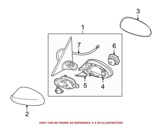 BMW Door Mirror Cover = Front Driver Side 51167229261